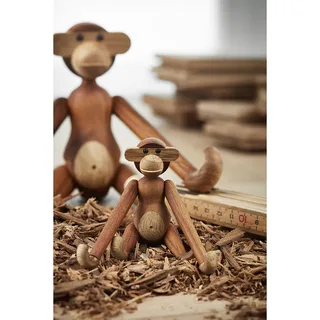 Handgemaakt decoratief object Monkey van teakhout, H 10 cm fra Kay Bojesen – produktbillede 3 af 5
