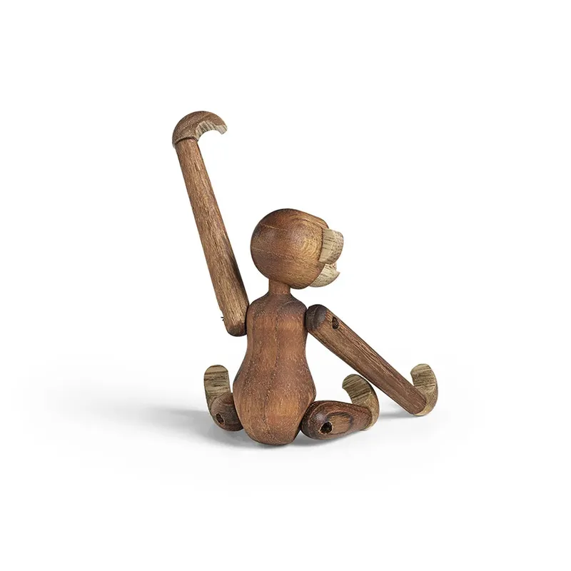 Handgemaakt decoratief object Monkey van teakhout, H 10 cm fra Kay Bojesen – produktbillede 2 af 5