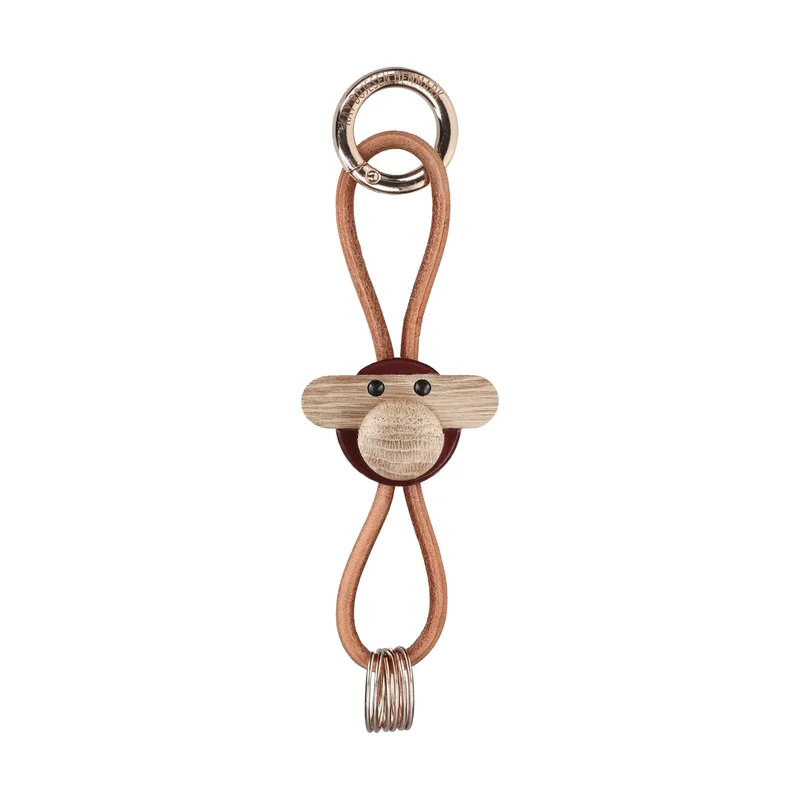Kay Bojesen Affe Schlüsselanhänger Bordeaux, Naturleder by Kay Bojesen – product photo