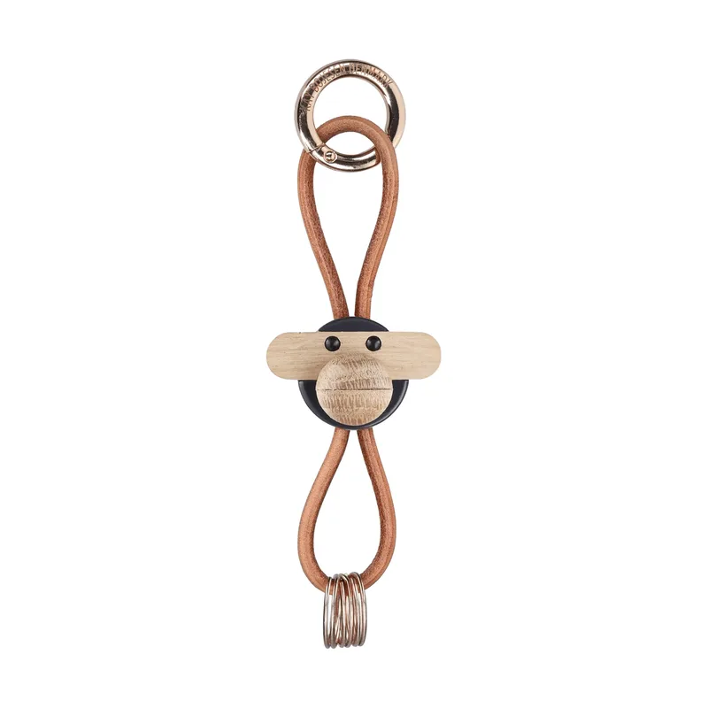 Kay Bojesen Affe Schlüsselanhänger Dunkelgrau, Naturleder by Kay Bojesen – product photo
