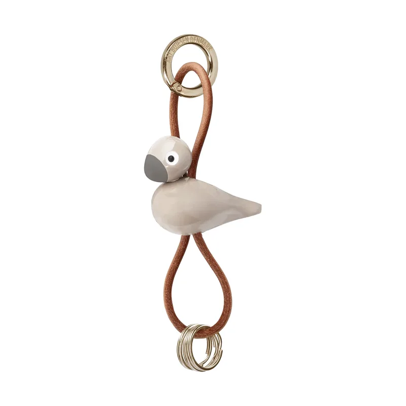 Kay Bojesen Vogel Schlüsselanhänger Sand, Naturleder by Kay Bojesen – product photo