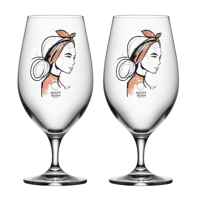 All about you Bierglas 40 cl 2er Pack Near you beer (rusty orange) fra Kosta Boda – produktbillede