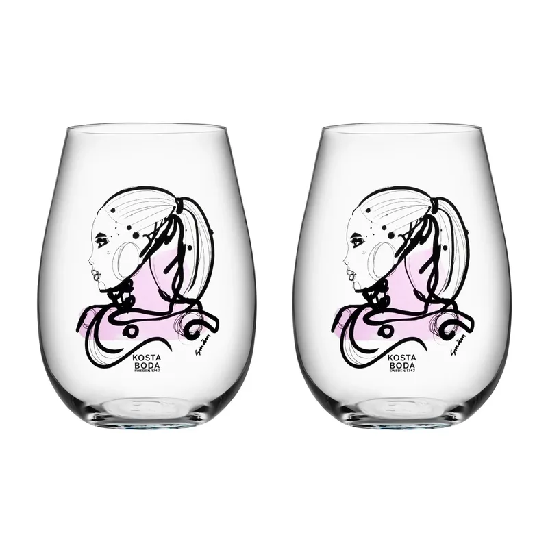 All about you Glas 57 cl 2er Pack Love you (rosa) de Kosta Boda – photo du produit
