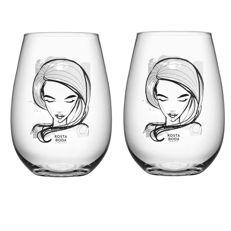All about you Glas 57 cl 2er Pack Need you (weiß) fra Kosta Boda – produktbillede