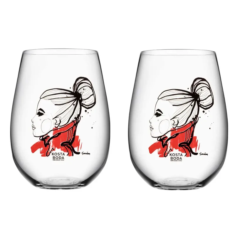 All about you Glas 57 cl 2er Pack Want you (rot) de Kosta Boda – photo du produit
