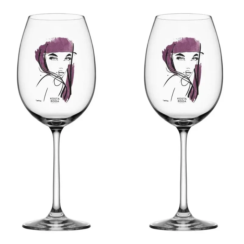 All about you Weinglas 52 cl 2er Pack Purpurrot by Kosta Boda – product photo