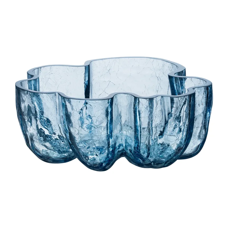 Crackle Schale 10,5 cm Rundes Glas (Blau) by Kosta Boda – product photo