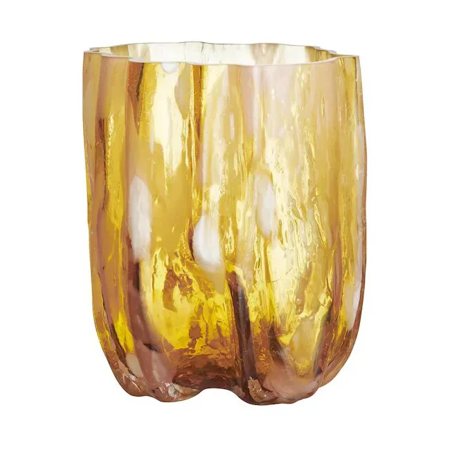 Crackle Vase 27 cm Bernstein-Flamingo by Kosta Boda – product photo