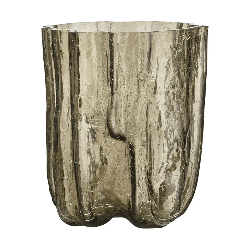 Crackle Vase 27 cm Taupe van Kosta Boda – productfoto