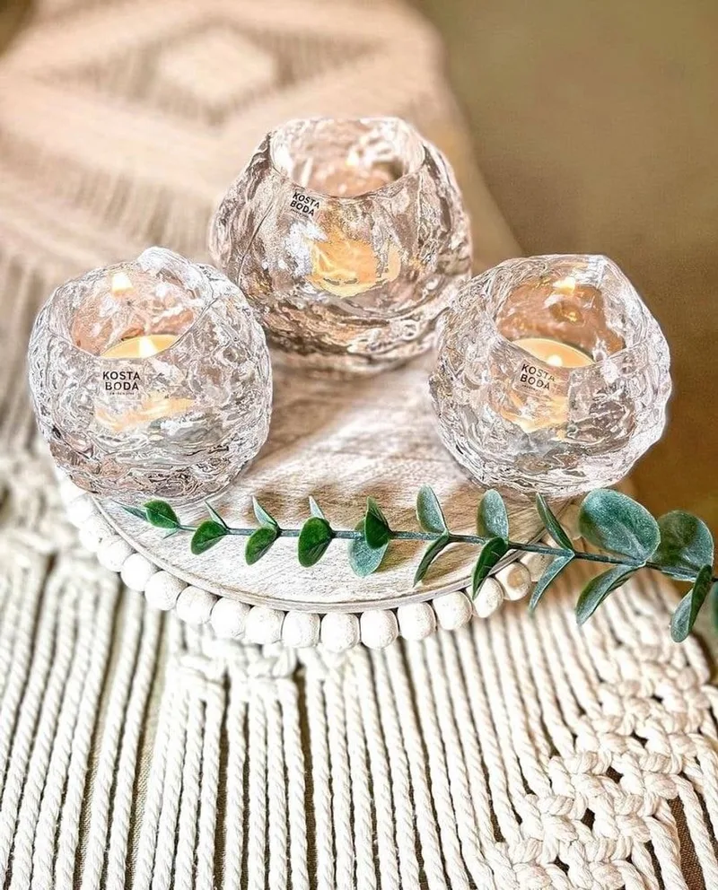 Kristallen Waxinelichthouders (set) Snowball - Voor Binnen - Staand van Kosta Boda in Helder – productfoto