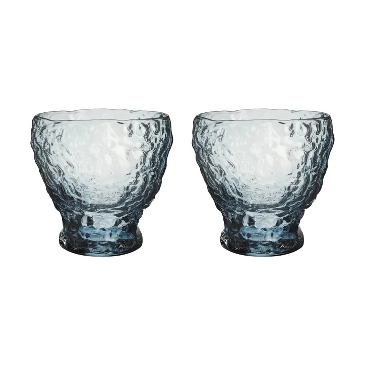 Moss tumbler Glas zirkulär 33 cl 2er-Pack Blau by Kosta Boda – product photo