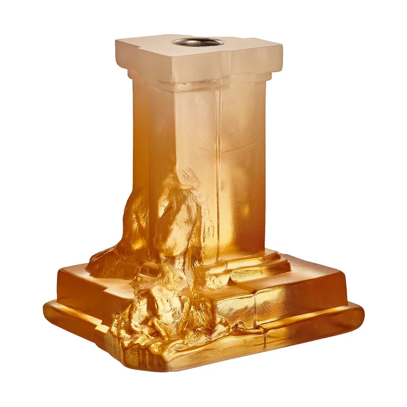 Rocky Baroque Kerzenhalter 150mm Bernsteinfarbener Dunst van Kosta Boda – productfoto