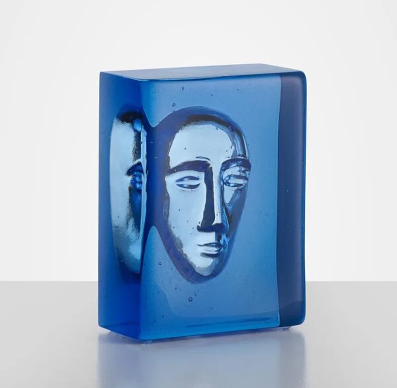 Sculptuur Bertil Vallien Man Azuurblauw van Kosta Boda in Blauw – productfoto