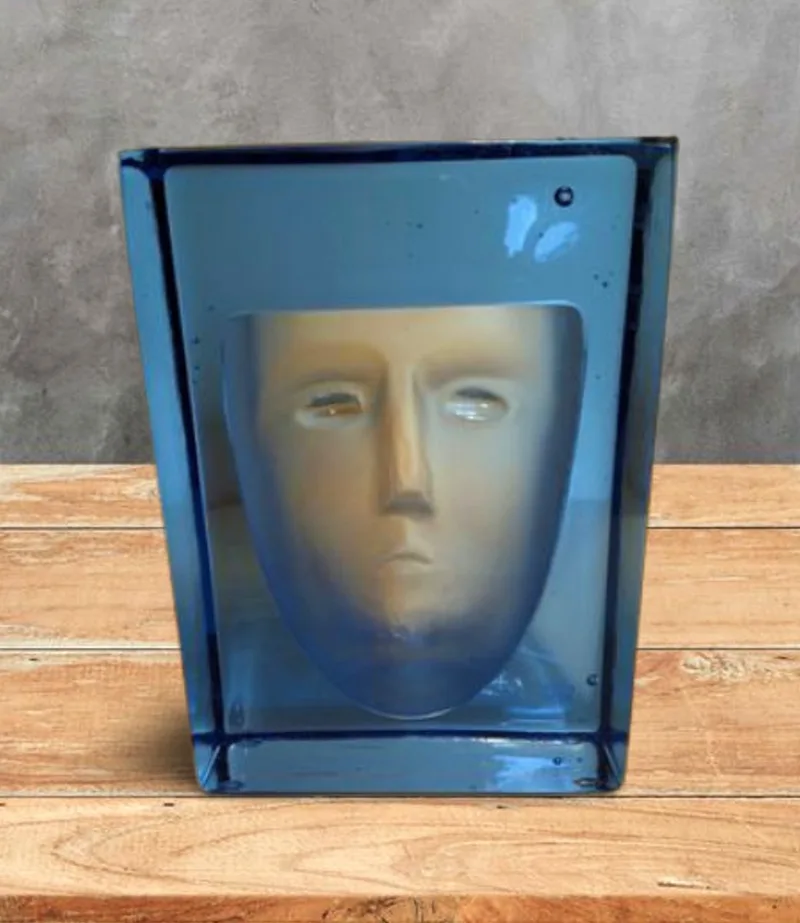 Sculptuur Frost Bertil Vallien H115 mm by Kosta Boda in Blauw – product photo