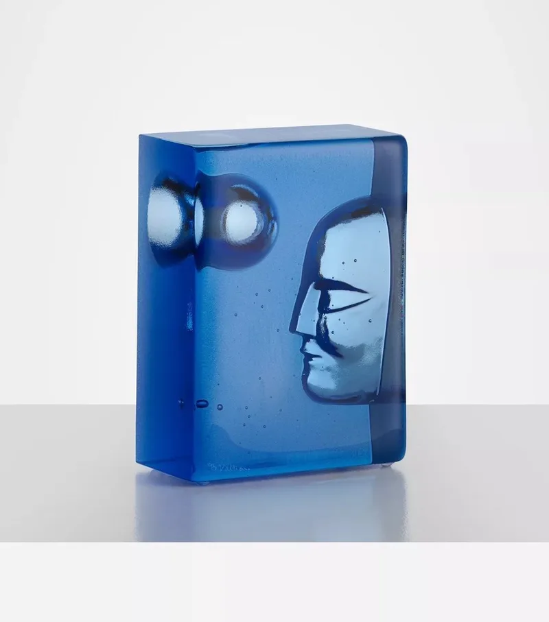 Sculptuur Moon Bertil Vallien von Kosta Boda in Blauw – Produktfoto