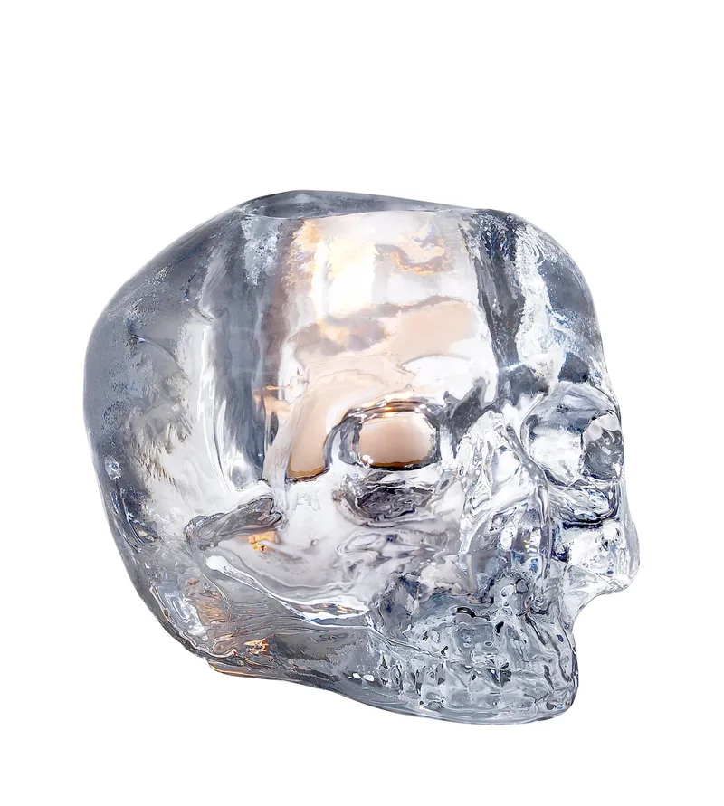 Skull Kerzenhalter 8,5 cm Klarglas by Kosta Boda – product photo