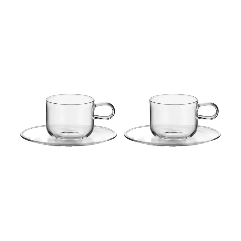 Viva Tasse mit Untertasse 30 cl 2er-Pack Klar by Kosta Boda – product photo