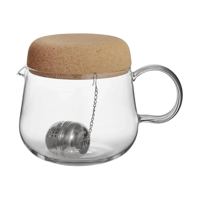 Viva Teekanne mit Korkdeckel 1,2 L Klar van Kosta Boda – productfoto