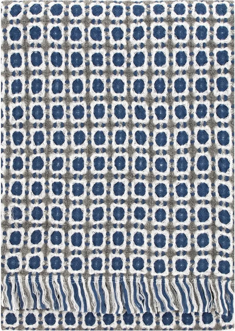 Wollen Plaid - CORONA (130x170cm) Blauw - Plaids.shop® van Lapuan Kankurit in Grijs – productfoto