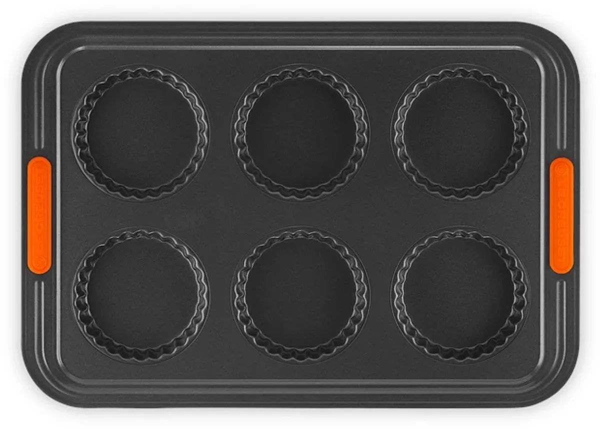 bakvorm voor 6 tartelettes 39x27cm van Le Creuset in Zwart – productfoto