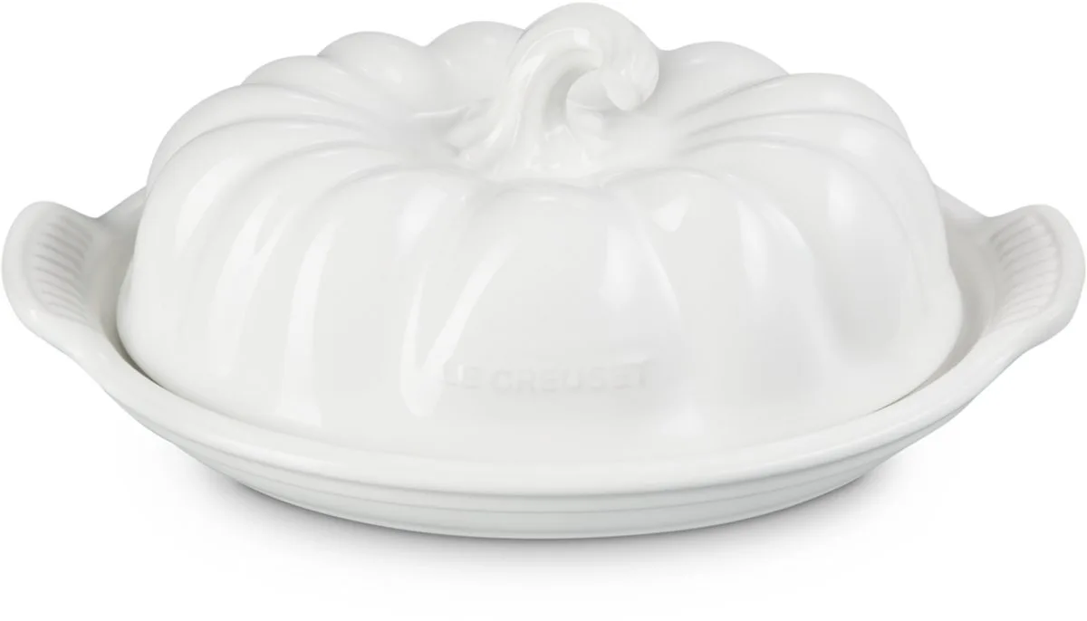 Botervloot - "Pompoen" - in Aardewerk de Le Creuset en Blanc – photo du produit