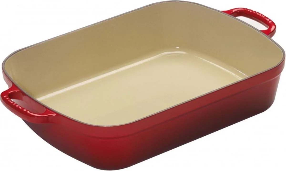 Gietijzeren Braadslede 33 x 25 x 7,5 cm von Le Creuset in Kersenrood – Produktfoto