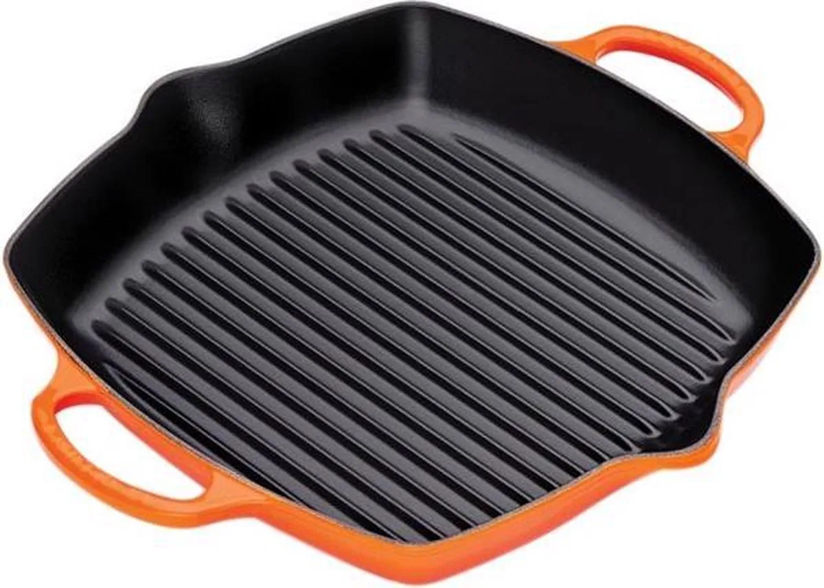 Gietijzeren Hoge Grillplaat 30x30cm von Le Creuset in Oranjerood – Produktfoto