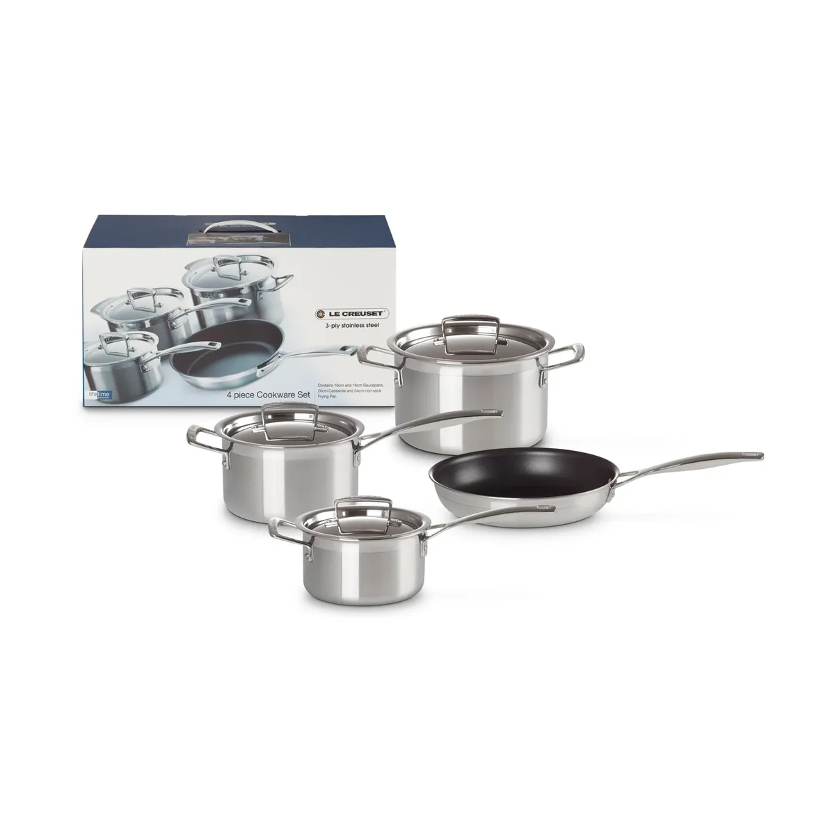 Le Creuset Topf- und Pfannenset Edelstahl, 4-teilig de Le Creuset – photo du produit