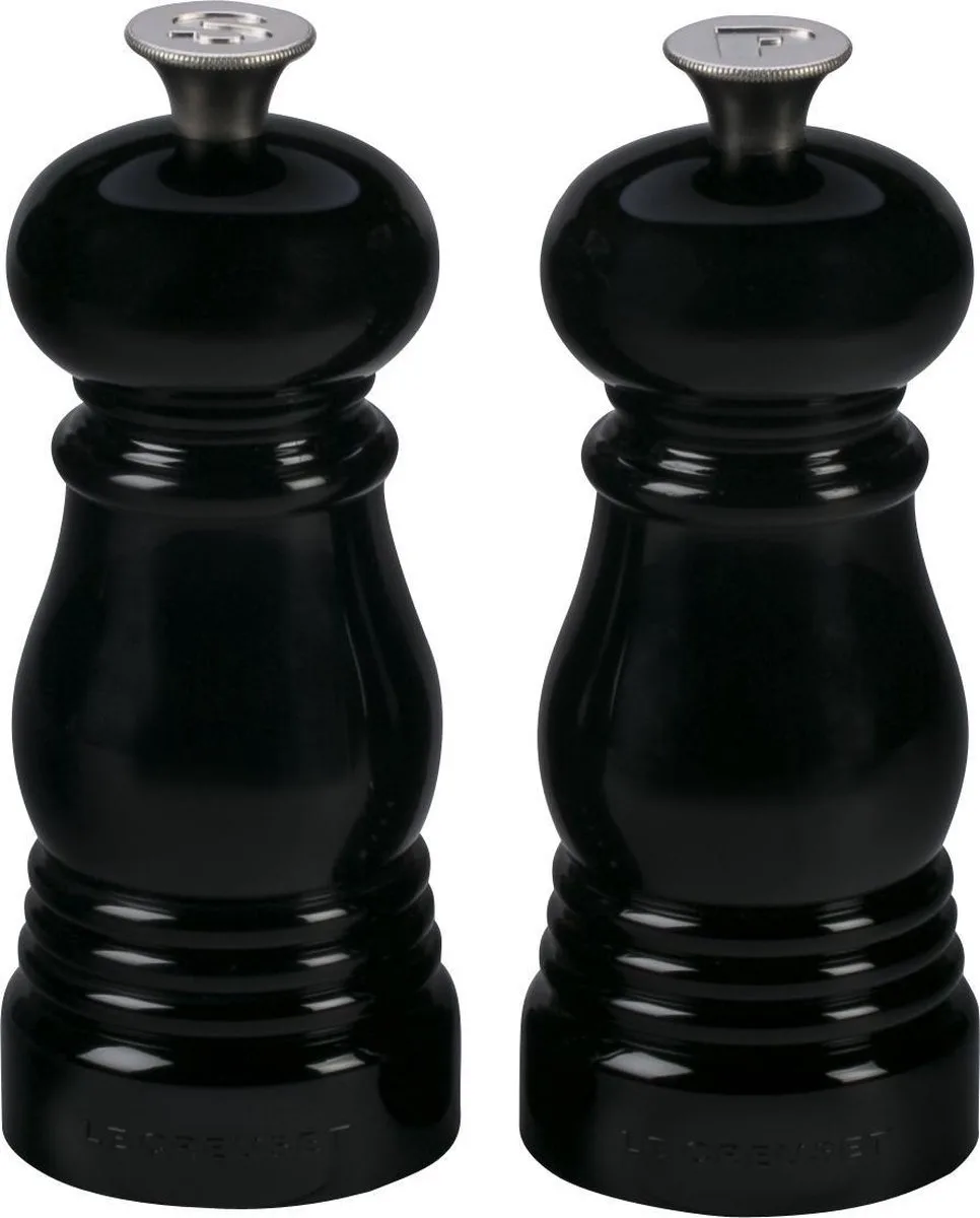 Mini Peper- en zoutset - 12 cm van Le Creuset in Ebbenzwart – productfoto