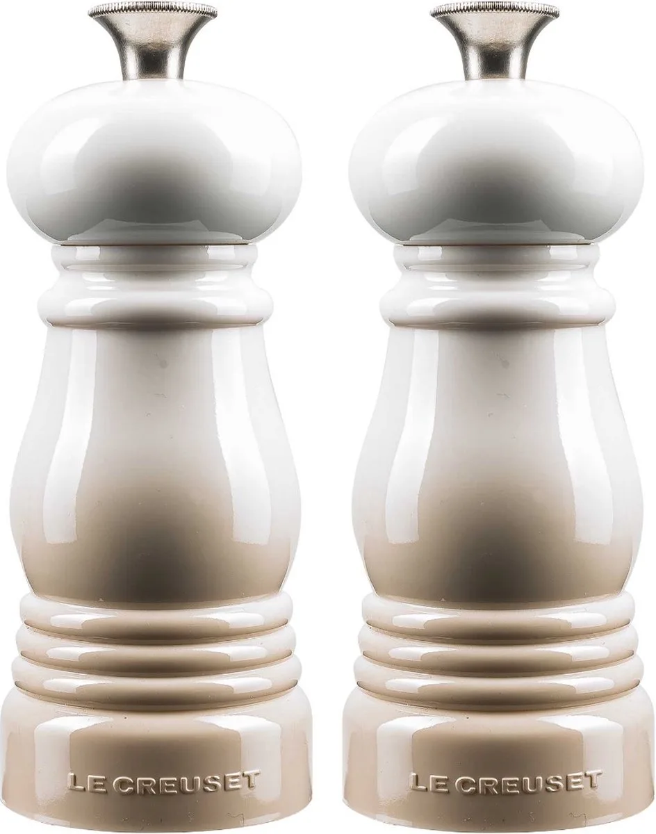 Mini Peper- en zoutset - 12 cm från Le Creuset i Meringue – produktbild