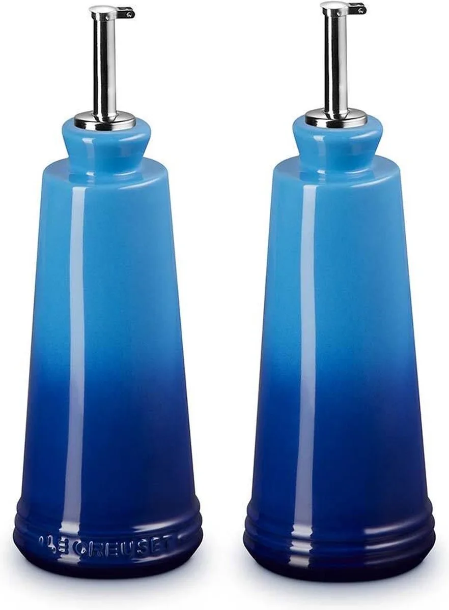 Aardewerk - Olie-&Azijnset 0,30l Azure de Le Creuset en Bleu – photo du produit