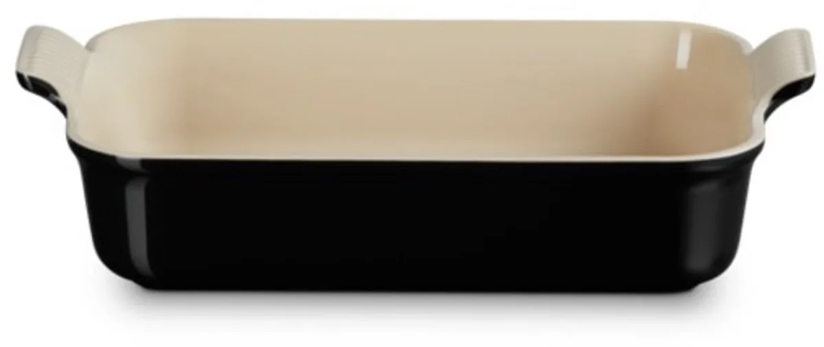 Ovenschaal 32 cm - 4,0 L - Aardewerk - Ebbenzwart - Rechthoek von Le Creuset in Schwarz – Produktfoto