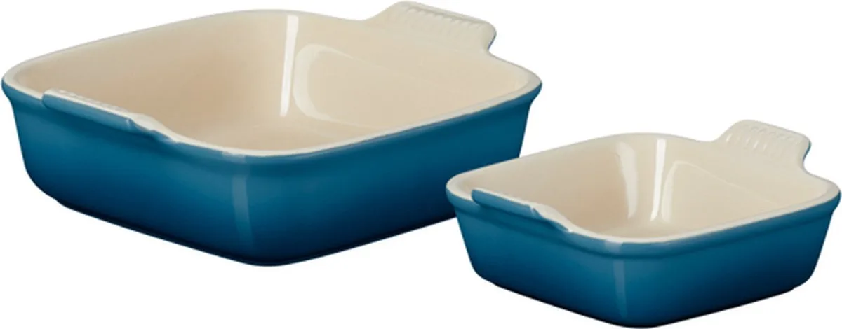 Ovenschaal Vierkant - Set Van 2 Stuks by Le Creuset in Deep Teal – product photo