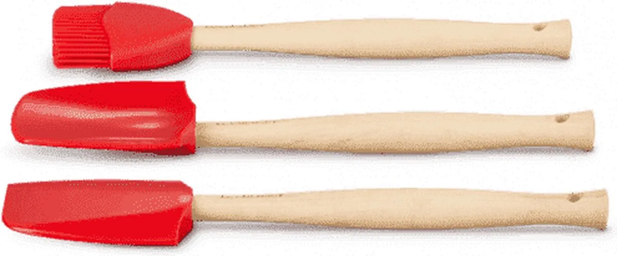 Spatelset - 3 stuks - Premium - Kersenrood van Le Creuset in Rood – productfoto