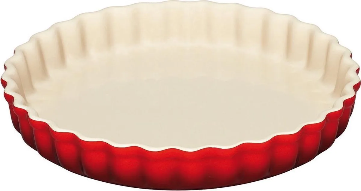 Taartvorm - Rond - 24 cm - Aardewerk de Le Creuset en Kersenrood – photo du produit