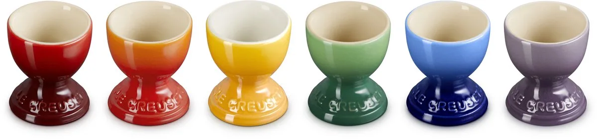 Vancouver Eierdopjes Regenboog Kleuren Set Van 6 de Le Creuset en Rouge, Orange, Bleu, Vert, Jaune, Violet – photo du produit