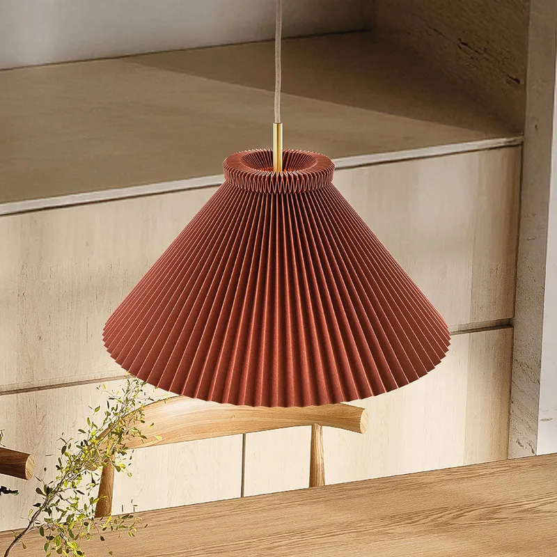 Hängeleuchte Model 1, braun, Papier, Ø 44 cm by Le Klint in Brown, Brass – product photo