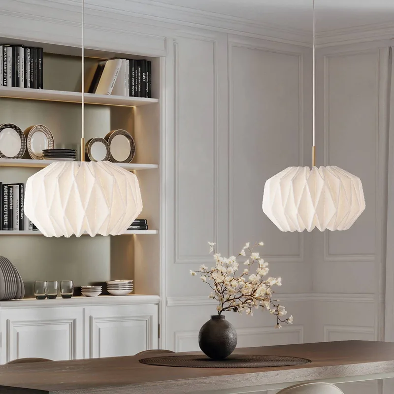 Hängeleuchte Softly Pleated I, Ø 42 cm, weiß, Filz de Le Klint en Blanc, Laiton – photo du produit 3 sur 3