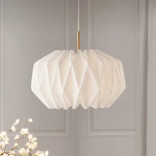 Hängeleuchte Softly Pleated I, Ø 42 cm, weiß, Filz de Le Klint en Blanc, Laiton – photo du produit 1 sur 3