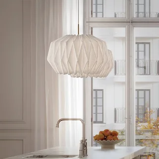 Hängeleuchte Softly Pleated I, Ø 62 cm, weiß, Filz från Le Klint i Vit, Mässing – produktbild 3 av 5