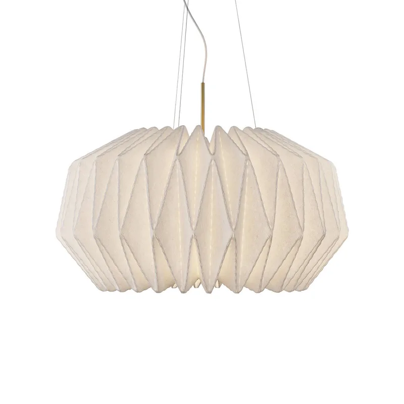 Hängeleuchte Softly Pleated I, Ø 94 cm, weiß, Filz de Le Klint en Blanc, Laiton – photo du produit 2 sur 3