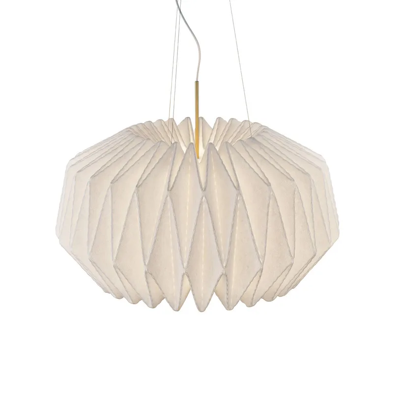 Hängeleuchte Softly Pleated I, Ø 94 cm, weiß, Filz de Le Klint en Blanc, Laiton – photo du produit 3 sur 3