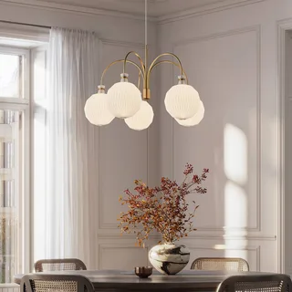 Kronleuchter Kaare Klint Legacy 101, weiß, 5-flg. by Le Klint in White, Brass – product photo 2 of 5