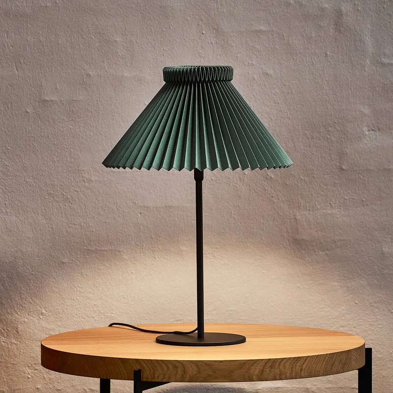 Tischleuchte LK 334, moosgrün, Papier, Höhe 50 cm by Le Klint in MoosGrün, Black – product photo