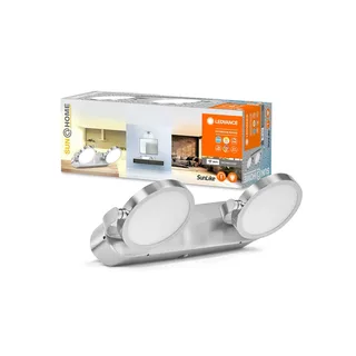 LEDVANCE SUN@Home Bathroom LED wandspot 2-lamps by LEDVANCE SMART+ in Geborsteld zilver – product photo 1 of 3