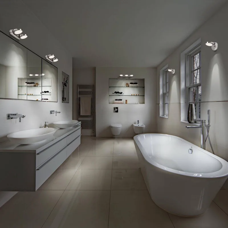 LEDVANCE SUN@Home Bathroom LED wandspot 3-lamps by LEDVANCE SMART+ in Geborsteld zilver – product photo 3 of 3