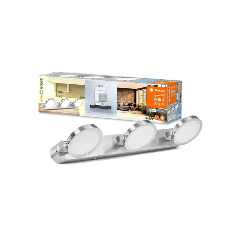 LEDVANCE SUN@Home Bathroom LED wandspot 3-lamps by LEDVANCE SMART+ in Geborsteld zilver – product photo