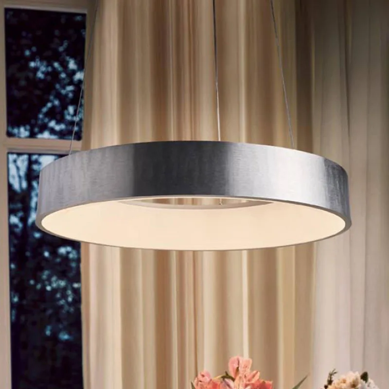LEDVANCE SUN@Home Circular LED hanglamp, zilver, HCL van LEDVANCE SMART+ in Zilver geborsteld – productfoto