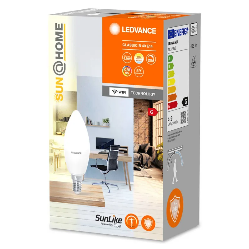 LEDVANCE Sun@Home Classic B 25 E14 4,9W CCT 922 van LEDVANCE SMART+ in Wit – productfoto 2 van 3