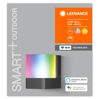 WiFi Cube LED wandlamp RGBW up by LEDVANCE SMART+ in Dark grey, Opaalwit – product photo 4 of 5
